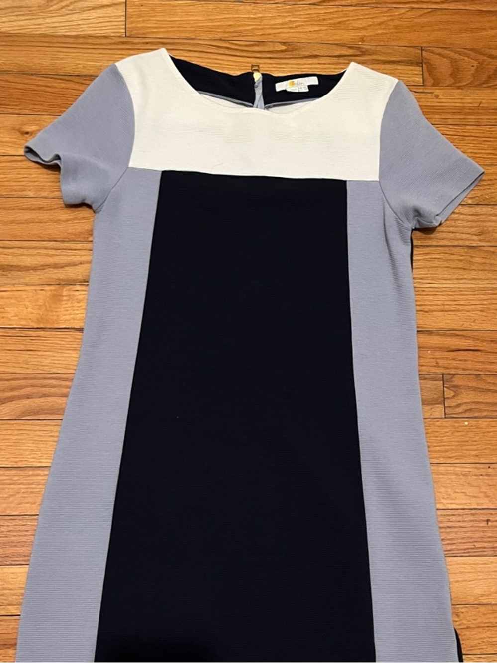 Boden Jeanette Ottoman Dress Navy, Light Blue and White Colorblock Midi Dress - Picture 4 of 8